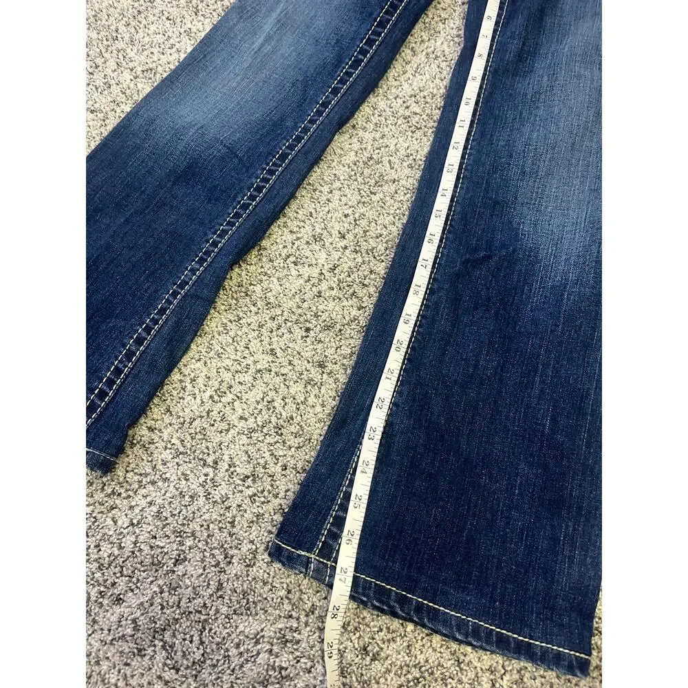 Ariat Mid-Rise Embroidered Bootcut Dark Denim Jeans, Women's 26S Western Cowgirl - Picture 8 of 11